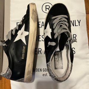 Golden Goose super star silver glitter 38